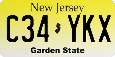 NJ license plate C34YKX