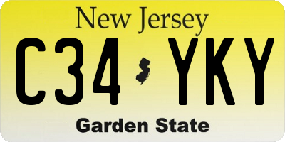 NJ license plate C34YKY