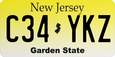 NJ license plate C34YKZ