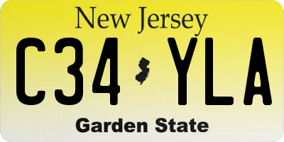 NJ license plate C34YLA