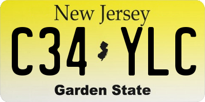 NJ license plate C34YLC