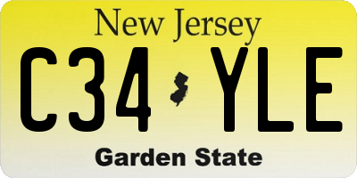 NJ license plate C34YLE
