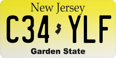NJ license plate C34YLF
