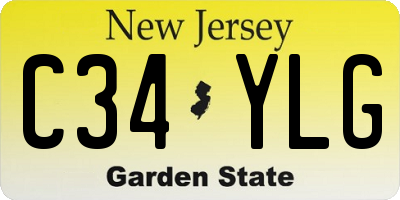 NJ license plate C34YLG