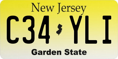 NJ license plate C34YLI