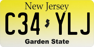 NJ license plate C34YLJ