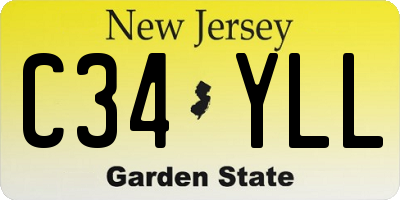 NJ license plate C34YLL