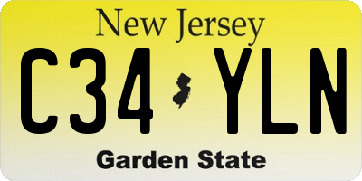 NJ license plate C34YLN