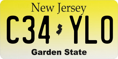 NJ license plate C34YLO