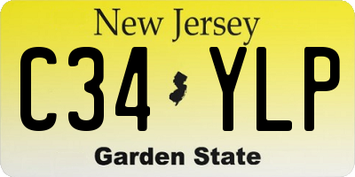 NJ license plate C34YLP
