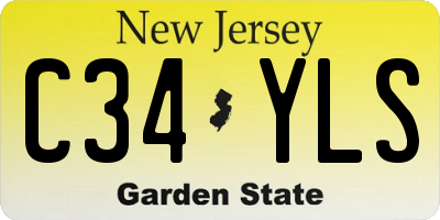 NJ license plate C34YLS