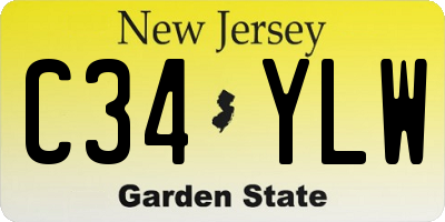 NJ license plate C34YLW