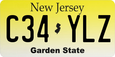 NJ license plate C34YLZ