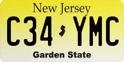 NJ license plate C34YMC