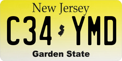 NJ license plate C34YMD