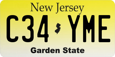 NJ license plate C34YME