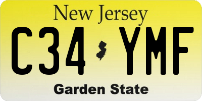 NJ license plate C34YMF