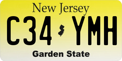 NJ license plate C34YMH
