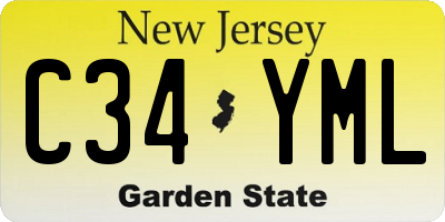 NJ license plate C34YML