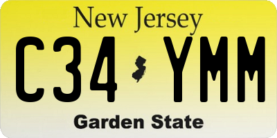 NJ license plate C34YMM