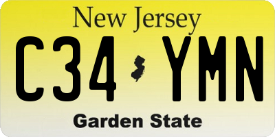 NJ license plate C34YMN