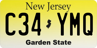NJ license plate C34YMQ