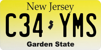 NJ license plate C34YMS