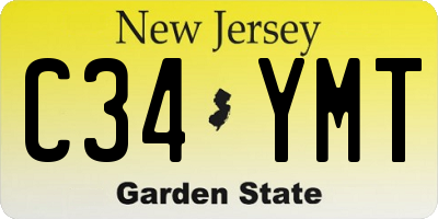 NJ license plate C34YMT