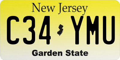 NJ license plate C34YMU