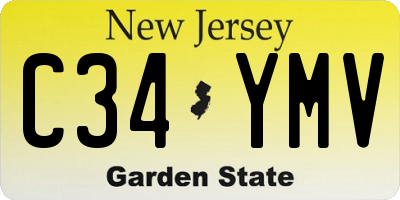 NJ license plate C34YMV