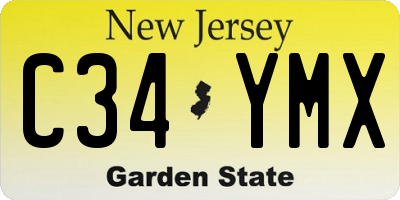 NJ license plate C34YMX