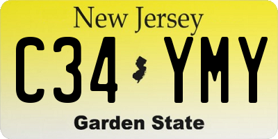NJ license plate C34YMY