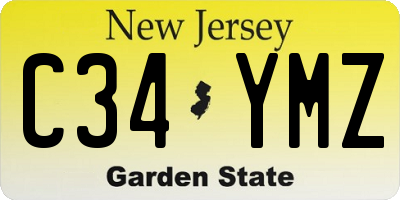 NJ license plate C34YMZ