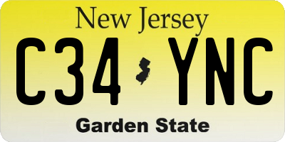 NJ license plate C34YNC