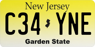 NJ license plate C34YNE
