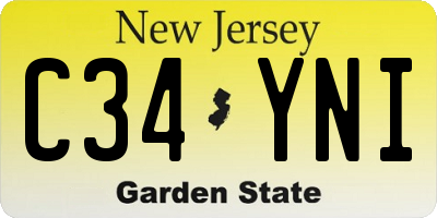 NJ license plate C34YNI