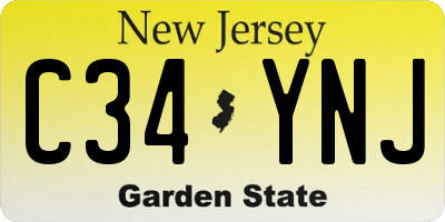 NJ license plate C34YNJ