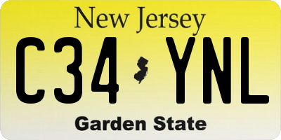 NJ license plate C34YNL