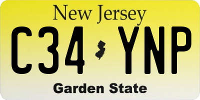 NJ license plate C34YNP