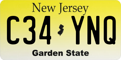 NJ license plate C34YNQ