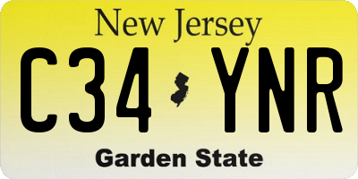 NJ license plate C34YNR