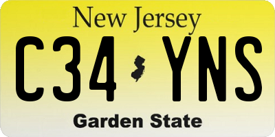 NJ license plate C34YNS
