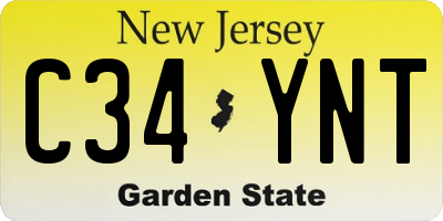 NJ license plate C34YNT