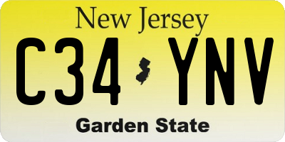NJ license plate C34YNV