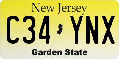 NJ license plate C34YNX
