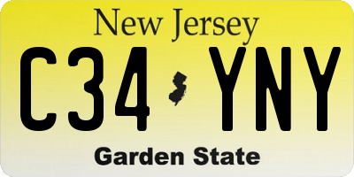 NJ license plate C34YNY