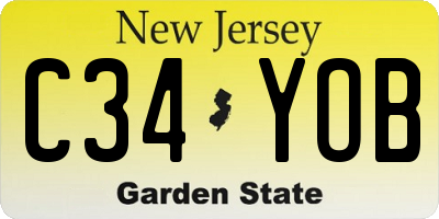 NJ license plate C34YOB