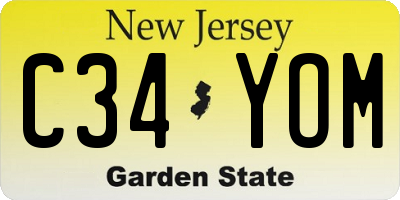 NJ license plate C34YOM