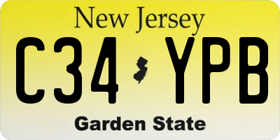 NJ license plate C34YPB