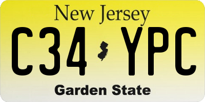 NJ license plate C34YPC